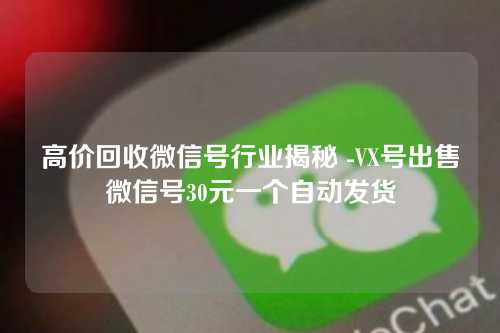高价回收微信号行业揭秘 -VX号出售微信号30元一个自动发货