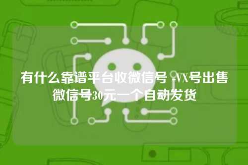 有什么靠谱平台收微信号 -VX号出售微信号30元一个自动发货